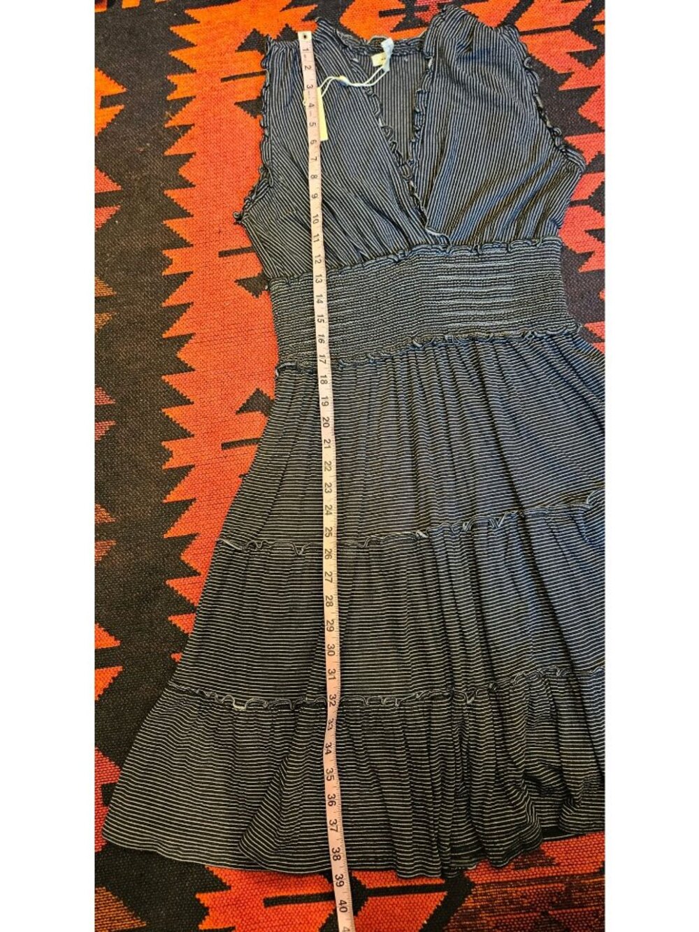 NEW Max Studio Black & White Striped Sleeveless Tiered Dress Size Medium - Picture 9 of 16